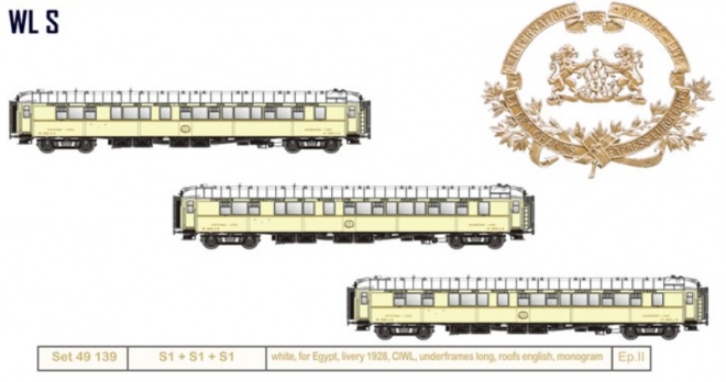 Set of 3 Passenger sleeping cars type S of CIWL-Egypt in 1928 livery<br /><a href='images/pictures/LS_Models/lsm49139-2.jpg' target='_blank'>Full size image</a>
